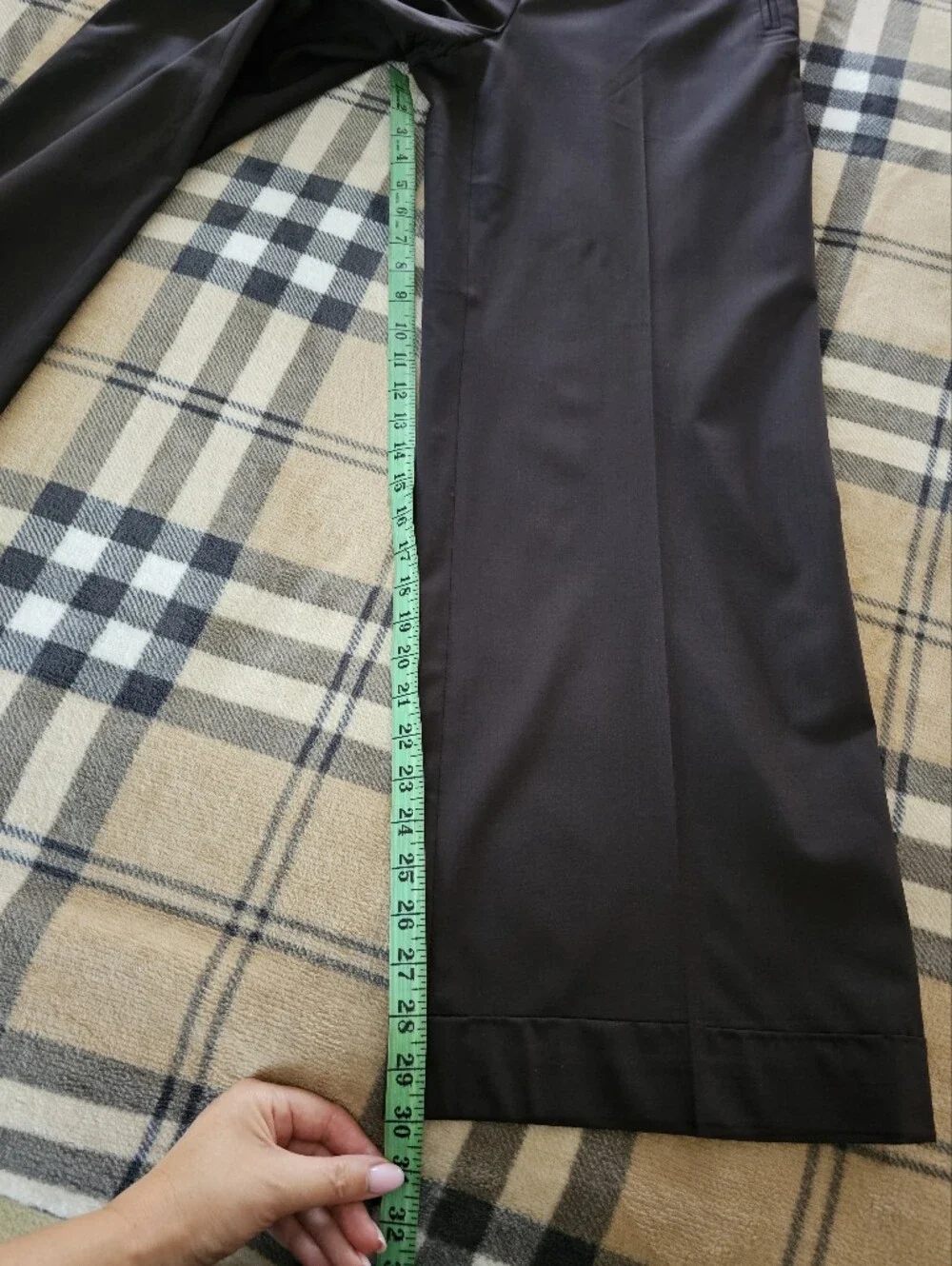 Wide-Leg Brown Dress Pants with Front Pleats - Picture 12 of 13